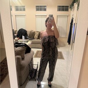 Sweet Pea Black and Gray Snake Print Jumpsuit